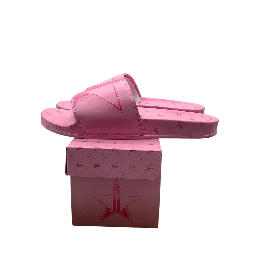 Jeffree Star Cosmetics Pink Unisex Slides Mens‎ 12 Womens 14 Star Logo Sandals